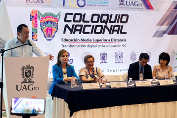 Inauguración del 10º Coloquio Nacional de Educación Media Superior a Distancia por el Dr. Javier Saldaña Almazán, rector de la UAGro